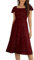 Berylove Cocktailkleid Lang Hochzeitskleid Gast Abendkleid Rot Glitzer Evening Dress Festliches Kleid Schöne Festkleider Damenkleider Sommer BLS005 DarkRed L