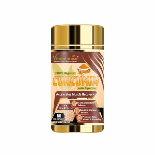 Vitaminnica Curcumin 95 | High Strength Curcumin Capsules containing 96.9% Curcuminoids and Black Pepper Extract | 500mg x 60 Veg Capsules | Joint Health
