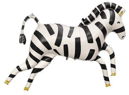 XXL Folienballon Zebra süßes Zebra Ballon Deko Geburtstag Kindergeburtstag Mädchen Junge Geschenk Kinder Motto Safari Savanne Ballon 100cm