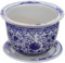 BESPORTBLE Maceta De Porcelana Azul Y Blanca Maceta De Cerámica China con Bandeja De Platillo Contenedor De Plantas con Orificio De Drenaje Bonsái para Decoración De Jardín En Casa Oficina