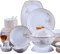 YhOuuA Tafelservice aus Steingut, 60-teiliges Geschirrset, handbemaltes Kombiservice-Set, Kombiservice-Set, Geschirrset aus Steingut, Vintage-Look, Naturdesign