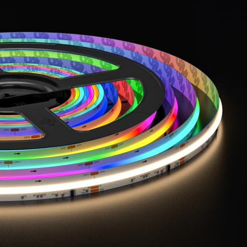 FCOB COB WS2814 IC adressierbar RGBW LED Streifen RGBNW 4000K 5m DC24V | 896LEDs/m 12mm breit IP30 Traum Farbe Flexibel Verfolgen Farbe Uniform CE Licht für DIY Dekoration (Ohne Netzteil Controller)
