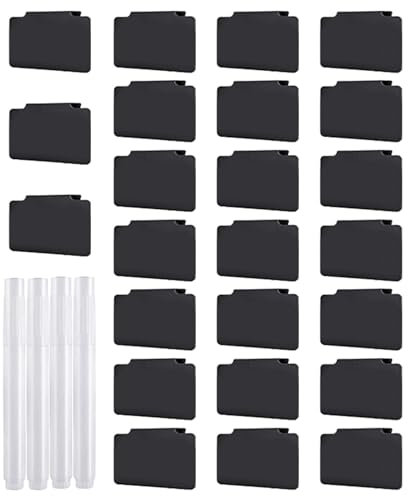 Chalk Labels for Containers, Chalk Labels | Removable Basket Labels with 4 Chalk Markers - Storage Container Tags, Container Clips for Basket, Storage Cube, Box
