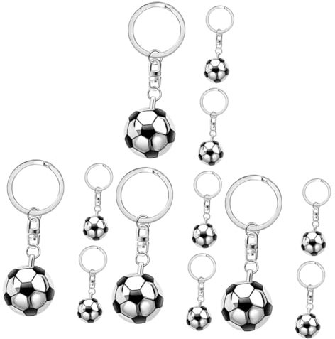 VANZACK 12stücke Fußball Schlüsselanhänger Metall Schlüsselbund Mit Design Dekorative Tasche Anhänger Für Fußballfans Für Freunde Und Familie