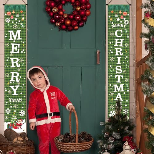 Figarge Nussknacker Weihnachtsdekoration Nussknacker Weihnachtsbanner Weihnachten Nussknacker Soldaten Banner Merry Christmas Banner Weihnachtsschilder für Draußen Haustür Veranda