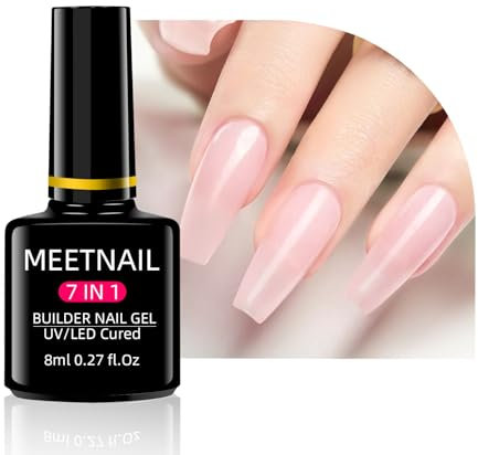 Colle à Faux Ongles Extra Forte 8ml, 7 en 1 Colle Pour Faux Capsule Ongle Gummy Base Gel et Pose Américaine Capsules Base Coat et Top Coat Nail Glue Gel Longue Duré Nail Extend Gel UV/LED