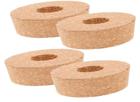 CAXUSD Korkdeckel Rund für Hydrokulturvase Holzdeckel für Vasen Pflanzgefäß 4 Stück Khaki mit Belüftung für Büro und Wohnraum | Vase und Glasvasendeckel, Schlichtes Holzdesign, Passend für Bücherregal und Kleine Räume