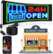 Panneau Affichage LED - 43 x 16cm Double Ligne Défilante Plaque led - Écran Personnalisable avec Contrôle Bluetooth APP - USB 5V/2A Enseigne Lumineuse LED programmable pour Vitrine, Véhicule