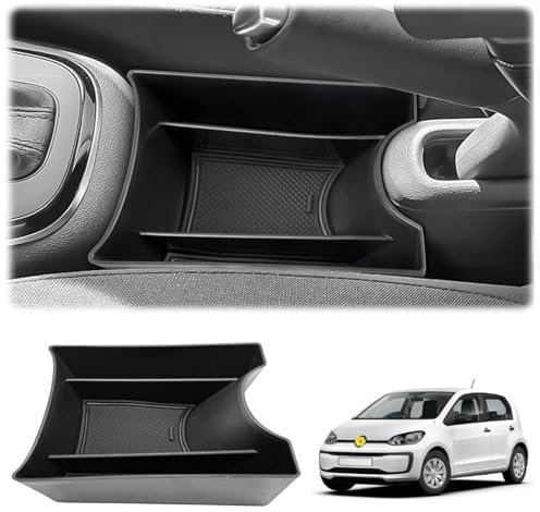 Wjelet Kompatibel mit VW UP GTI/Seat MII/Skoda Citigo Mittelkonsole Aufbewahrungsbox Organizer Seat Console Tray Armlehne Handschuhfach 2013-2023 Zubehör