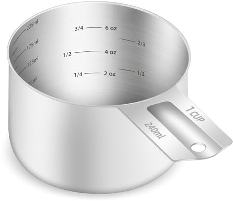 1PCS 1Cup (240ml, 8oz) Measuring Cup, Etched Inner Scale Measure Scoop