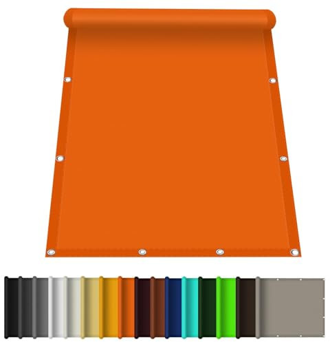 Tenda parasole impermeabile per pergola, 5 x 10 m, blocco UV, arancione, ideale per terrazze, tetti e cortili