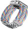 BINLUN Compatibile con Apple Watch Cinturino 42mm 41mm 40mm 38mm Cinturini Sportivo Intrecciato 550 Paracord Acciaio Compatibile con iWatch Serie 10/9/8/7/SE2/SE/6/5/4/3/2/1(Arcobaleno Argento)