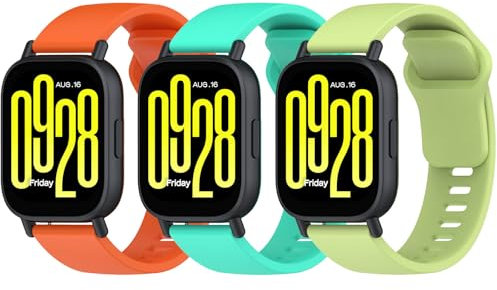 Garmcool 22 mm Cinturino Compatibile per Xiaomi Redmi Watch 5 Active/Lite Braccialetto Silicone Sportivo Ricambio Cinturini Arancione,Verde Acqua,Lime (nessun Tracker)