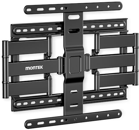 monTEK 1.1 Ultra Slim TV Wall Bracket for 37-75 Inch TVs, Heavy Duty TV Bracket 132lbs, Full Motion Articulating TV Wall Mount, Max VESA 400x400mm, Fits 16/18 Studs