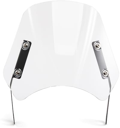 Motorrad Windschutzscheibe Universal Windshield Windabweiser für 5 '' - 7 '' Scheinwerfer Motorrad (Klar)