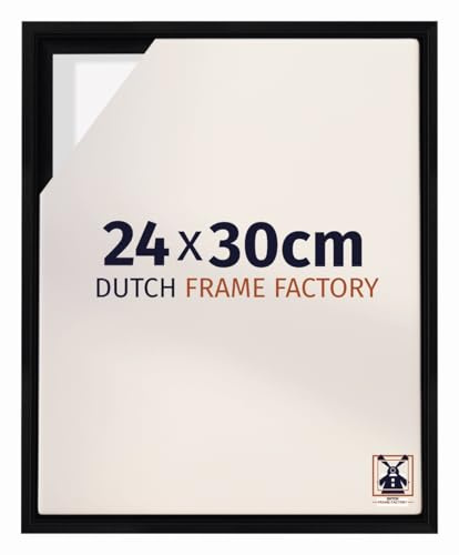 Dutch Frame Factory - Schattenfugenrahmen 24x30 cm Schwarz Matt - MDF | Schattenfugenrahmen für Leinwände, Geeignet für Leinwände bis 2 cm Dicke, Ohne Rückwand und Glas, Made in Holland