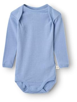 Dilling Langärmliger Body für Babys aus Merinowolle - Pastellblau 62