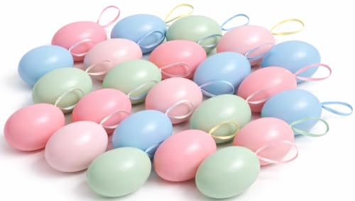 khevga Lot de 24 œufs de Pâques XL pastel
