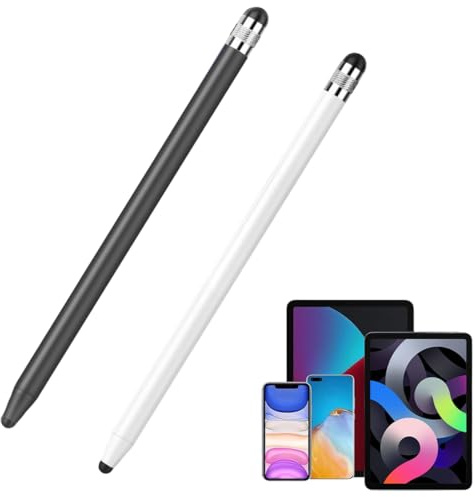 2 Pezzi Penne per Tablet, Penna Stilo per Touch Screen 2 in 1, per tutti gli smartphone/tablet Samsung i-Phone i-Pad