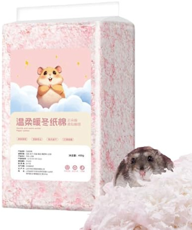 Yurosuis Hamster Einstreu | 450g Holzspäne Spielzeug - Einstreu Für Hamsterkäfig,Für Kaninchen Gerbil Tier Schlafen Nisten Zubehör
