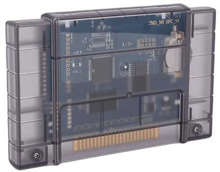 VELATEMOR Spielkassette für SNES-Spielekonsole, 16-Bit-900-in-1-Gaming-Kassette mit Nostalgischem Retro-Gaming, Integrierte 8G-Speicherkarte