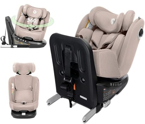 Lorelli Kindersitz Auriga 40-150 cm Isofix Anti-Rebound-Stange SPS Rückenlehne beige