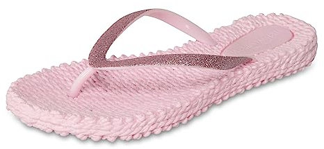 Ilse Jacobsen HORNBÆK | Cheerful01 | Damen Flip Flops mit Glitter | Dänische Design | Sommer Strand Zehentrenner | BALLERINA | 41 EU