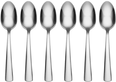 Oneida Nocha Everyday Flatware Cocktail Spoons, Set of 6 18/0 Stainless Steel, Silverware Set