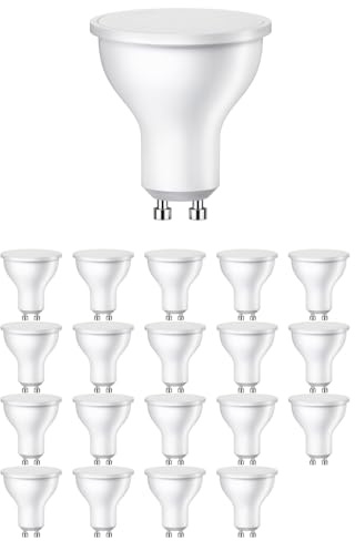 ledscom.de 20x GU10 LED Leuchtmittel, PAR16, warmweiß (2700 K), 5 W, 450lm, 103°, matt