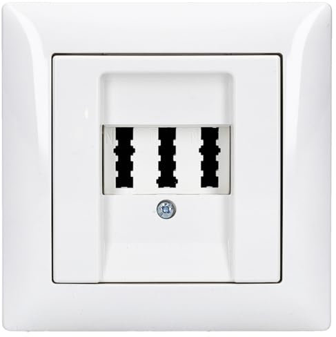 BUSCH JÄGER Telefonanschluss Set/TAE Telefon Anschlussdose 3x6 NFN (ag-elec.) + 1fach Rahmen und Abdeckung Balance SI Alpinweiß ag-electronics