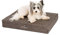 JAMAXX Premium Hundekissen - Orthopädisch Memory Schaumstoff-Flocken, Waschbar Abnehmbarer Bezug Wasserabweisend - Hundebett mit Canvas Stoffbezug PDB1017 (S) 65x50 grau