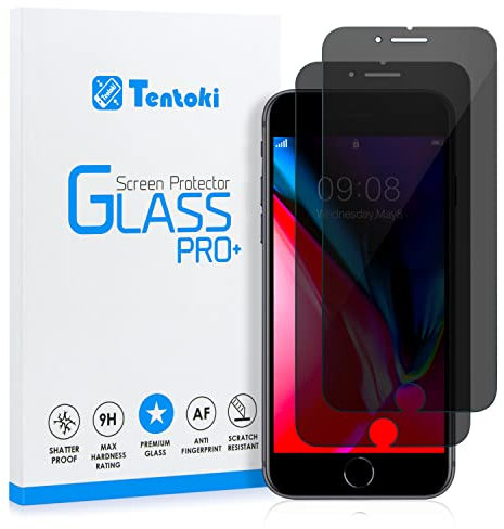 Tentoki Verre Trempé Anti-Espion pour iPhone 7 / iPhone 8, [Lot de 2] Anti-Spy Privacy Film Protection Écran Vitre pour iPhone 7 / iPhone 8 4,7''