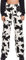 Damen Korean Wide Leg Jeans Fashion Cow Pattern Printing High-Waist Jeanshose mit Tasche （schwarz XS）