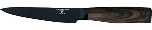 Rockingham Forge Forester Series 5 Utility Knife - Stainless Steel Blade with Black Oxide Coating, Ergonomic Wooden Handle