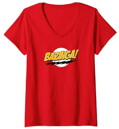 The Big Bang Theory Bazinga T-Shirt avec Col en V
