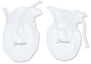 Sterntaler OCS Kratzfäustlinge Doppelpack - Fäustlinge ab Geburt aus Singlejersey (Bio) - Unisex Kratz Handschuhe Baby - Kratzschutz für Babys Logo Print - graublau