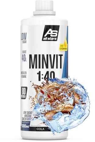 ALL STARS Minvit + L-Carnitin Vitamin Drink Konzentrat 1L Cola | Wertvoller Mineralstoff- und Vitamin Komplex, mit Vitamin B1, B6, B12, enthält Kalium, Magnesium & L-Carnitin