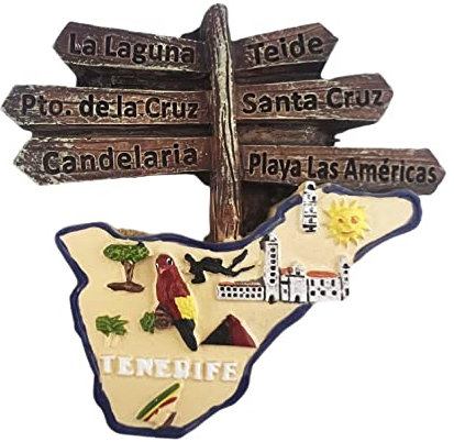 Spanien 3D Teneriffa Kühlschrankmagnet Souvenir Geschenk, Kunstharz, handgefertigt, Teneriffa, Kühlschrankmagnet, Heim- und Küchendekoration, Kollektion
