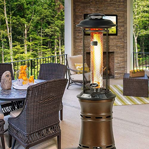 HUUG Riscaldatore durevole per patio, riscaldatore a gas propano con ruote, riscaldatore a propano liquido da pavimento per termoventilatore da giardino per esterni commerciali (colore: rame)