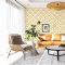 JOLIHOME Gold Fächer Look Geometrische Selbstklebende Tapete Wasserdichtes Kontaktpapier zum Abziehen und Aufkleben Abnehmbare Vinyl-Folie Rolle für Bad Küche Arbeitsplatte 44.5x500cm