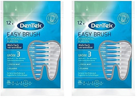 Dentek Easy Brush ISO 3 (Pack of 12 (Packung mit 2)