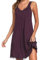 Uniexcosm Camisón de Mujer Algodon Camisones Mujer Sexy sin Manga Camisón con Tirantes Antideslizantes Cuello en V Ropa de Dormir Vestido Ligero y Suave para Hogar Fucsia Oscuro M