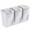 Set de 3 cubos de basura KEDEN SORTIBOX papelera reciclaje, blanco roto, volumen 3x35L