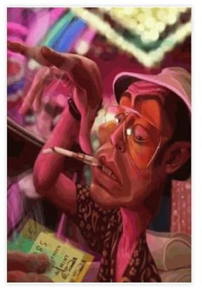 FrySky Poster auf Leinwand, Motiv Fear And Loathing in Las Vegas, Johnny Depp, Wandkunst, Dekor, Bild, Gemälde für Wohnzimmer, Schlafzimmer, Dekoration, ungerahmt, 20 x 30 cm