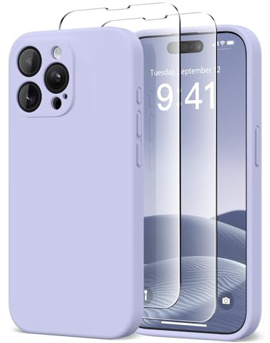 SuydanBox Magnetische Schutzhülle für iPhone 15 Pro Max, kompatibel mit MagSafe, [vollständiger Kameraschutz], [Displayschutzfolie] Silikon stoßfeste Schutzhülle für iPhone 15 Pro Max 6,7 Zoll, Lila