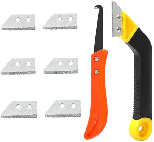 9 Pcs Pro Grout Scraping Rake Tool, Grout Clean Remover Tile Grout Hand Saw Angled with Replacement Accessories for Tile Cleaning