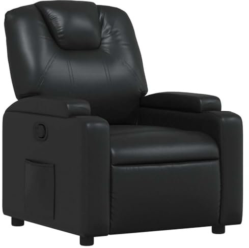 vidaXL Relaxsessel, Sessel mit Liegefunktion, Fernsehsessel Verstellbare Rückenlehne, Liegesessel Ruhesessel Polstersessel, Schwarz Kunstleder