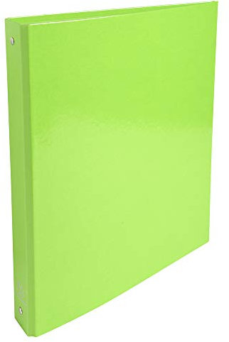 Exacompta - ref. 519297E - Box of 10 Rigid Iderama Binders - 4 Round Rings Diameter 30 mm - Spine 40 mm - External Dimensions: 32 x 26 cm - A4 File Format - Colour: Lime Green