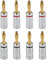 8 Pcs Gold Plated Banana Plugs Speaker, 4mm Banana Plug with Refined Copper Secure Screw Connection, Easy Install Connectors for High Fidelity Sound Systems, Universal Fit for AV Amps & Receivers