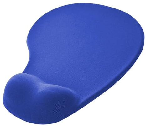 OcioDual Tapis de Souris Repose Poignet, Mouse Pad avec Support en Gel, Tapis Souris Ergonomique Tissu Doux, Tapis de Souris Bleu avec Base en Caoutchouc Antidérapant